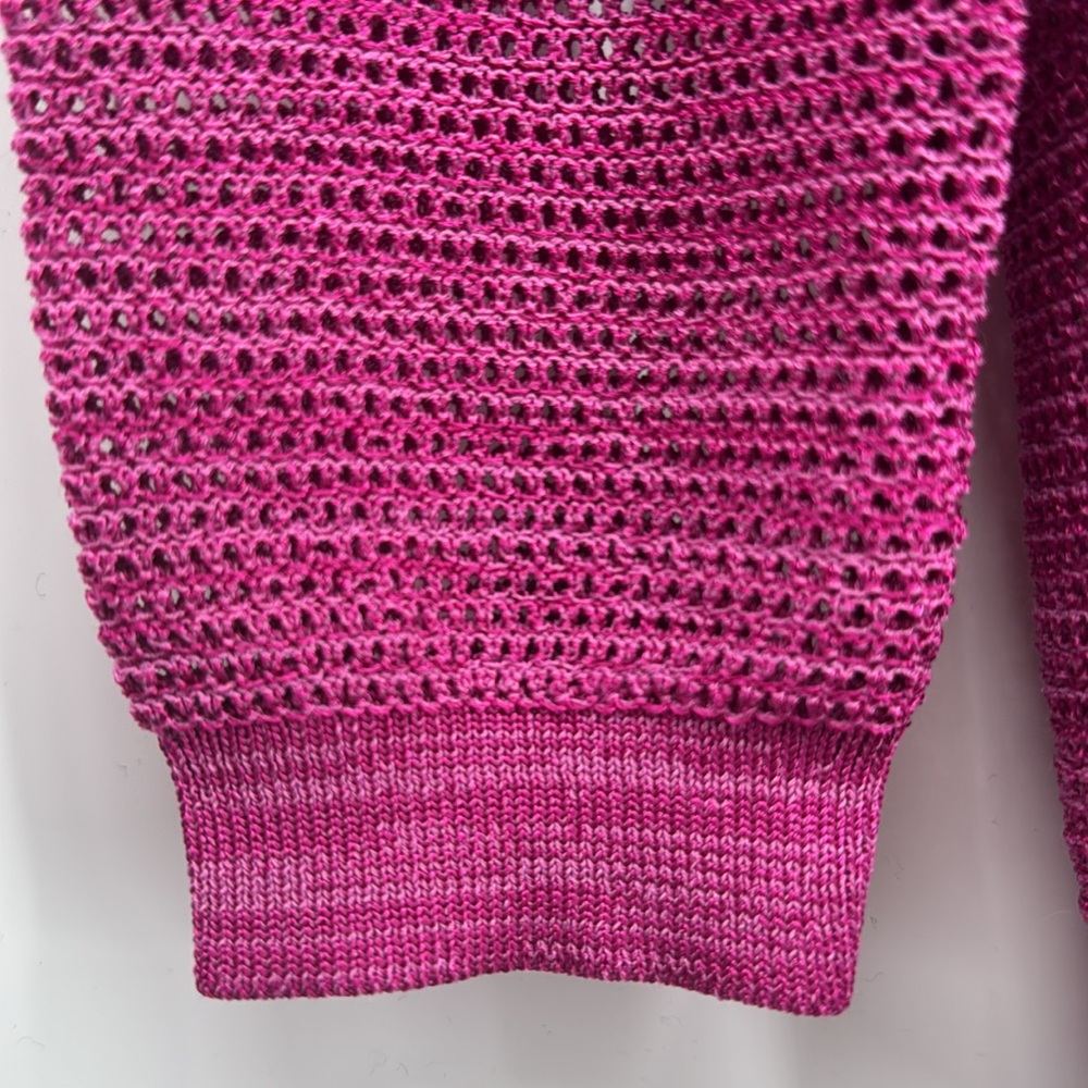 Ann Taylor NWT Open Mesh Cardigan Magenta Pink Size Medium - Picture 6 of 10